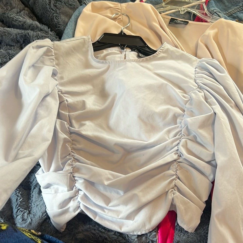 Forever 21 Top Blouse Size Small Sky Baby Blue